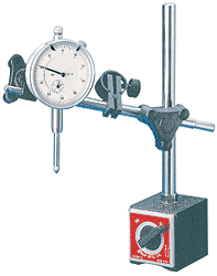 Dial Indicator with Magnetic Base for measuring rotor run out. 